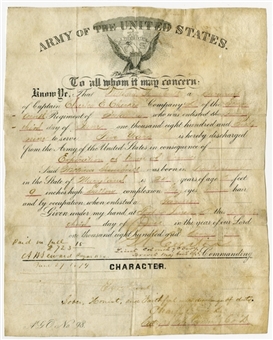 1874 George Custer Signed Document (University Archives LOA)